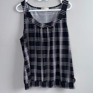 Cleo Black and White Checkered Tank Top